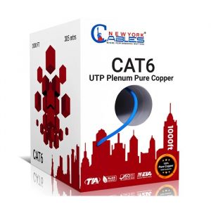 Cat6 Plenum Pure Copper CMP 550MHz 1000ft Ethernet 23AWG UTP Cable