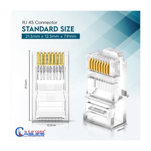 Cat6 Rj45 Crimp Connectors Bulk Transparent