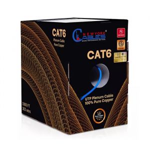  CAT6 Plenum TAA Compliant  ETL/UL Listed 23AWG Solid Bare Copper 1000ft Pull Box