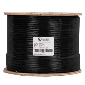 CAT6A Plenum UL Listed Shielded (F/UTP) 23AWG (CMP) Black, 1000ft Spool