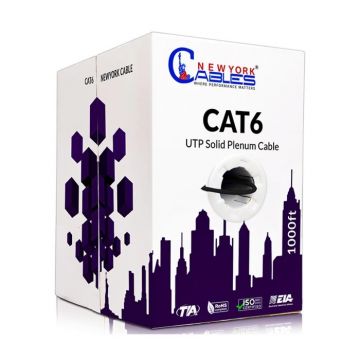 1000ft Cat6 Plenum CCA Cable UTP CMP Rated 23 AWG 550 MHz Pull Box