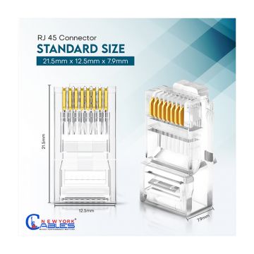 Cat6 Rj45 Crimp Connectors Bulk Transparent