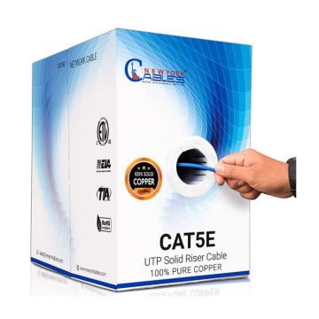 Cat5e Riser Bare Copper Cable - UTP 24AWG 1000ft 350MHz ETL Listed