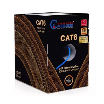  CAT6 Plenum TAA Compliant  ETL/UL Listed 23AWG Solid Bare Copper 1000ft Pull Box