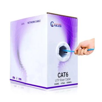 Cat6 Riser 1000ft CMR 550 MHz UTP 23AWG CCA Cable – Pull Box