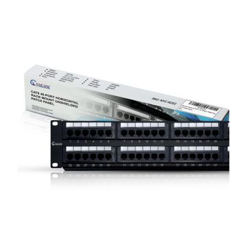 Cat6 Patch Panel 48 Port Unshielded 2u Horizontal Rack Mount