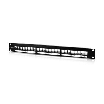 Blank 24 Port Keystone Patch Panel Unshielded – 1U Rack Mount, Unloaded